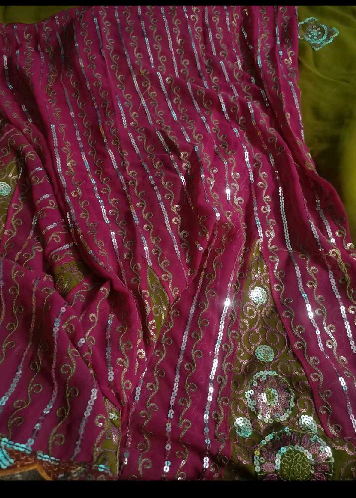 Pink Saree With Blouse
