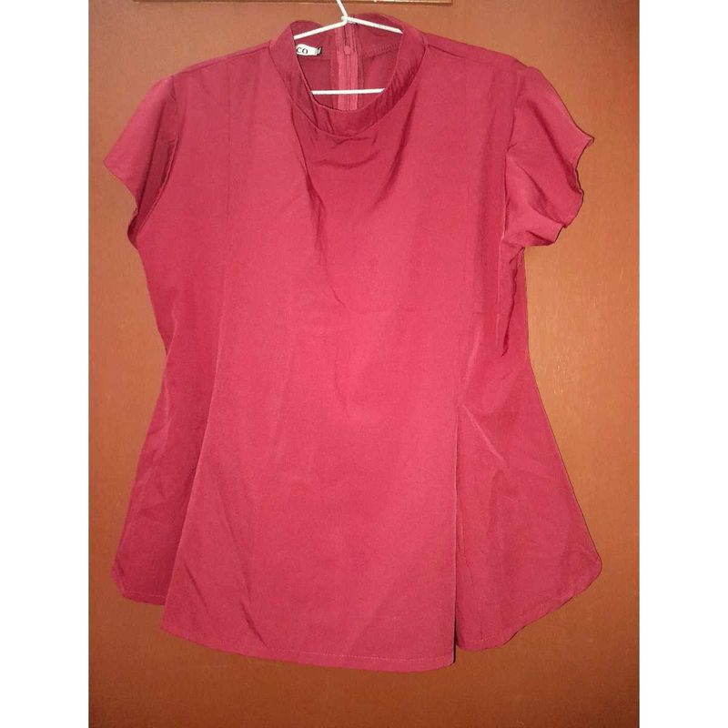 Flared Red Top – Chic &amp; Comfy