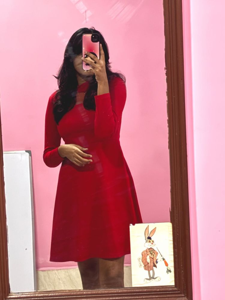 red full sleeve dress 🍓