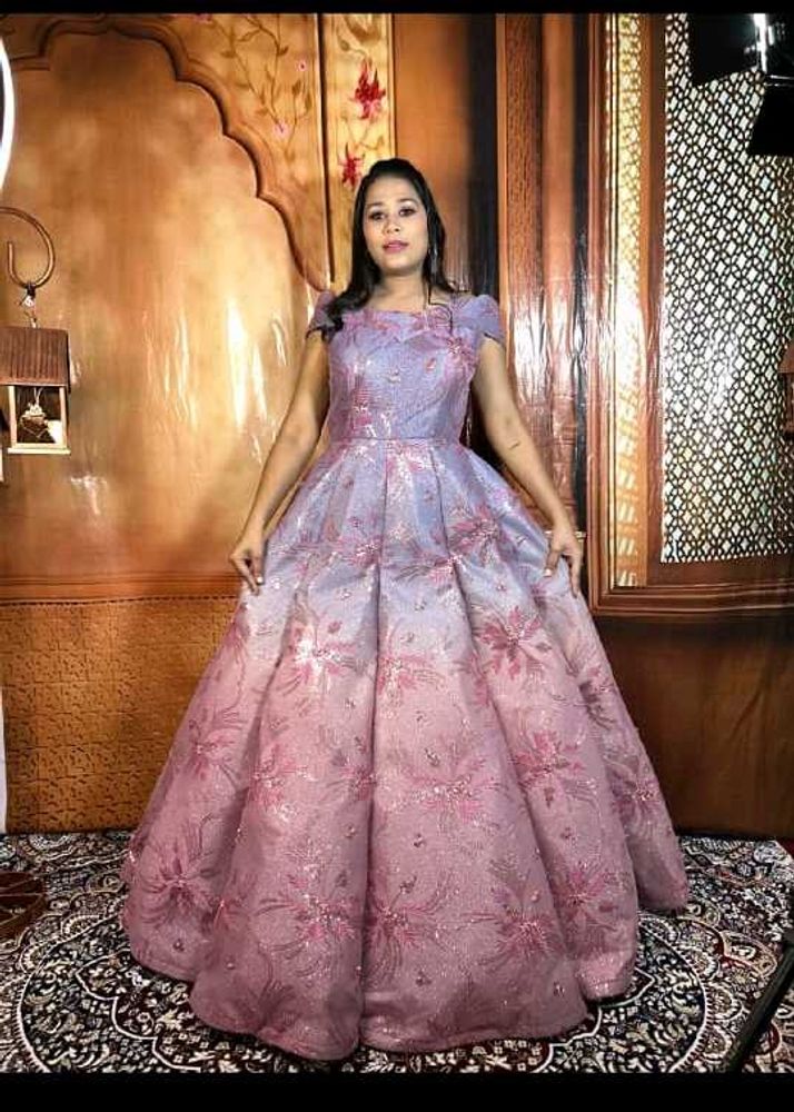 Elegant Lavender Floral Gown