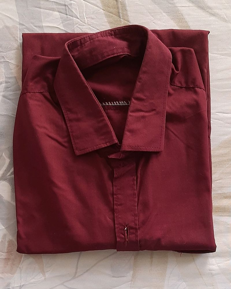 Maroon Formal Cotton Shirt
