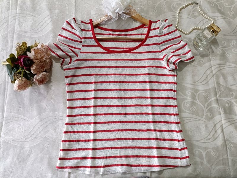 Red Striped Top