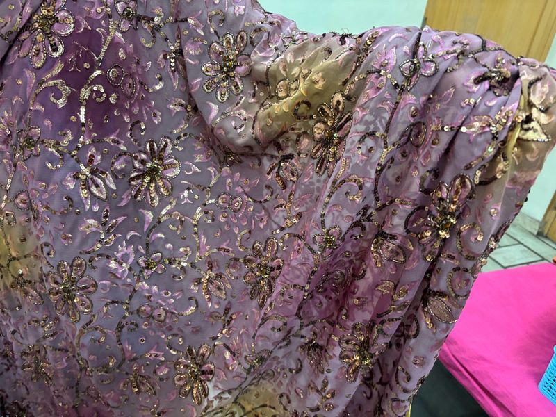 Elegant Embroidered saree with blouse petticoat