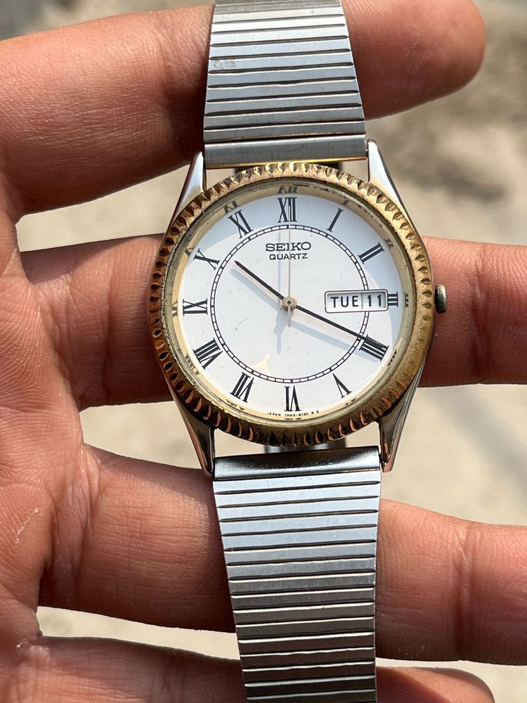 Seiko vintage Roman Dial Quartz Watch
