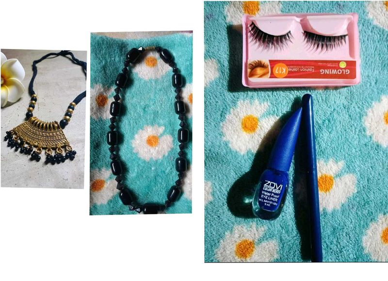 TWO NECKLACE &amp; EYELINER COMBO
