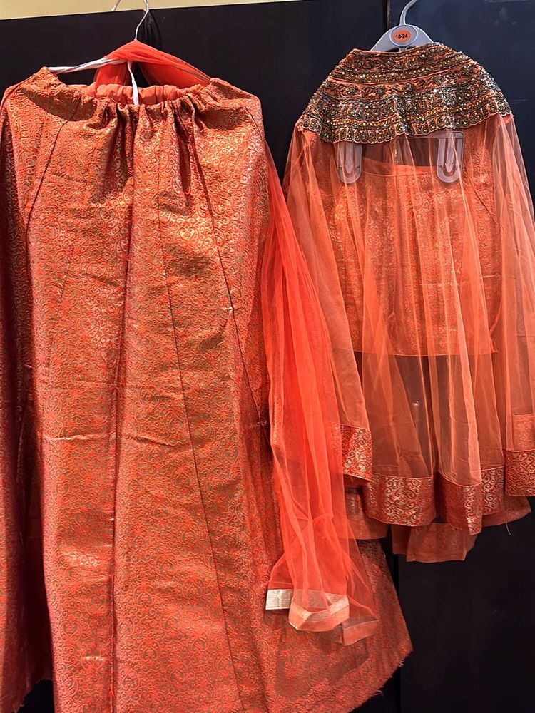 Orange colore Party Lehnga