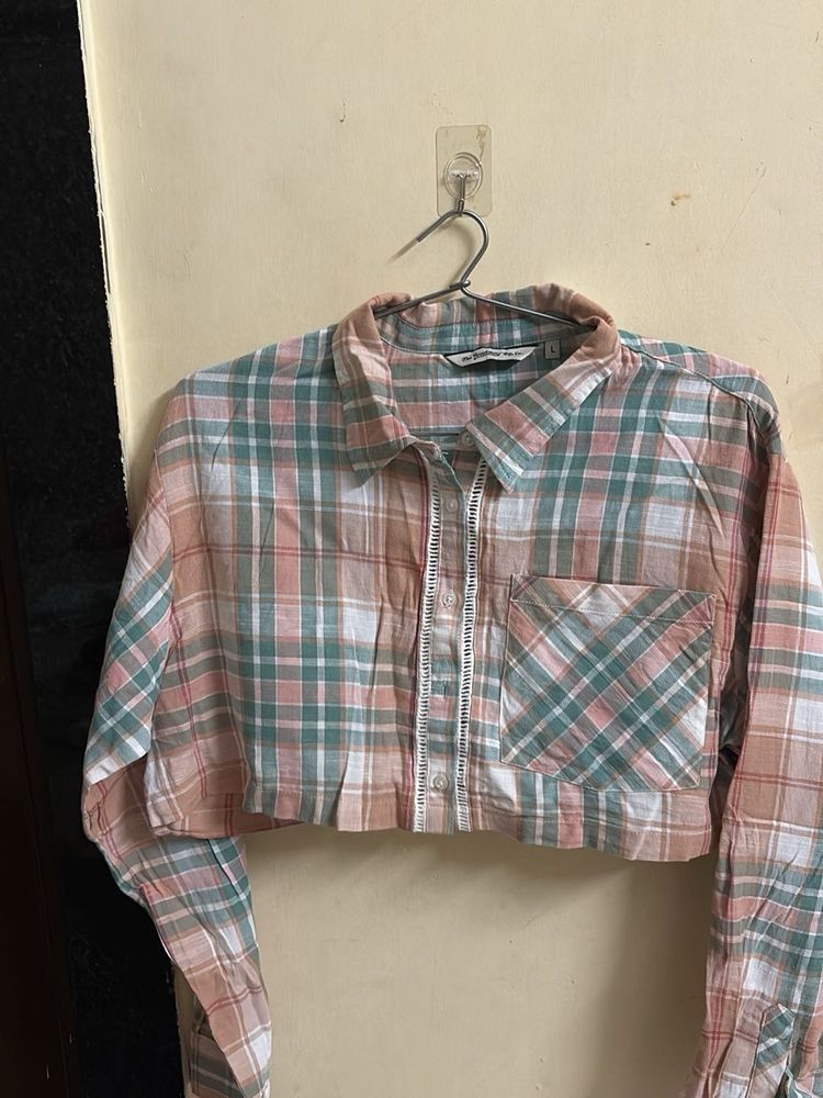Cropped Plaid Shirt