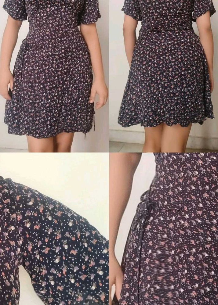 Floral Print Wrap Dress