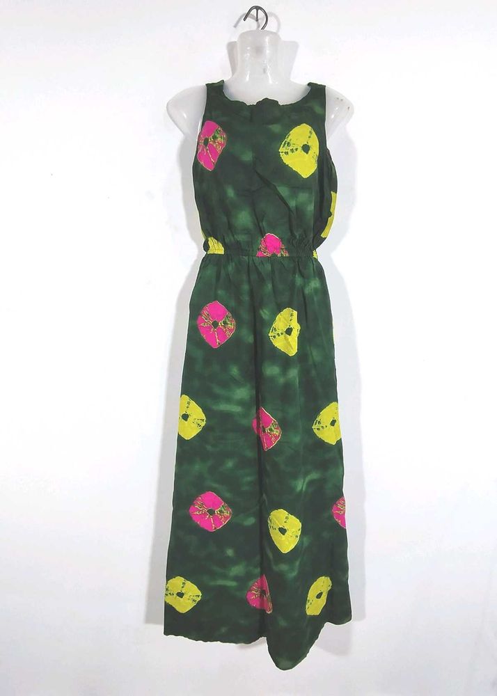 Green Tie And Dye Print Dress (Women&#39;s)