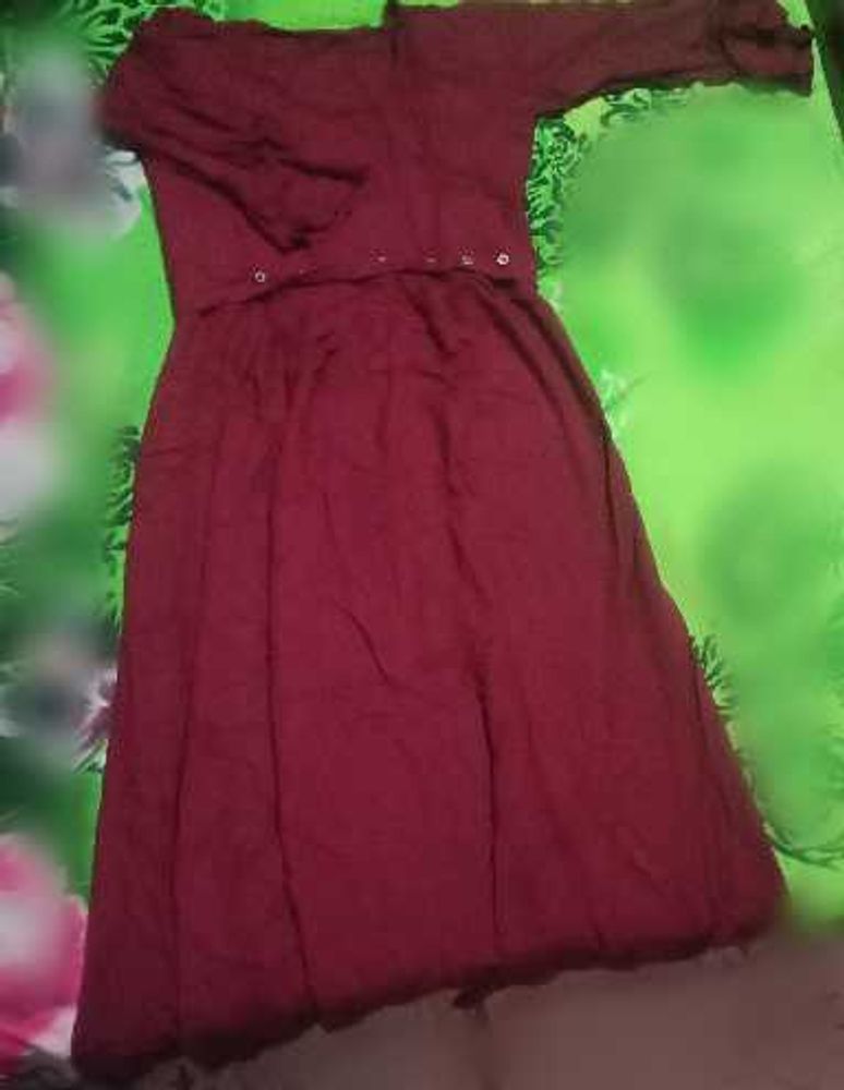 Maroon Midi Dress