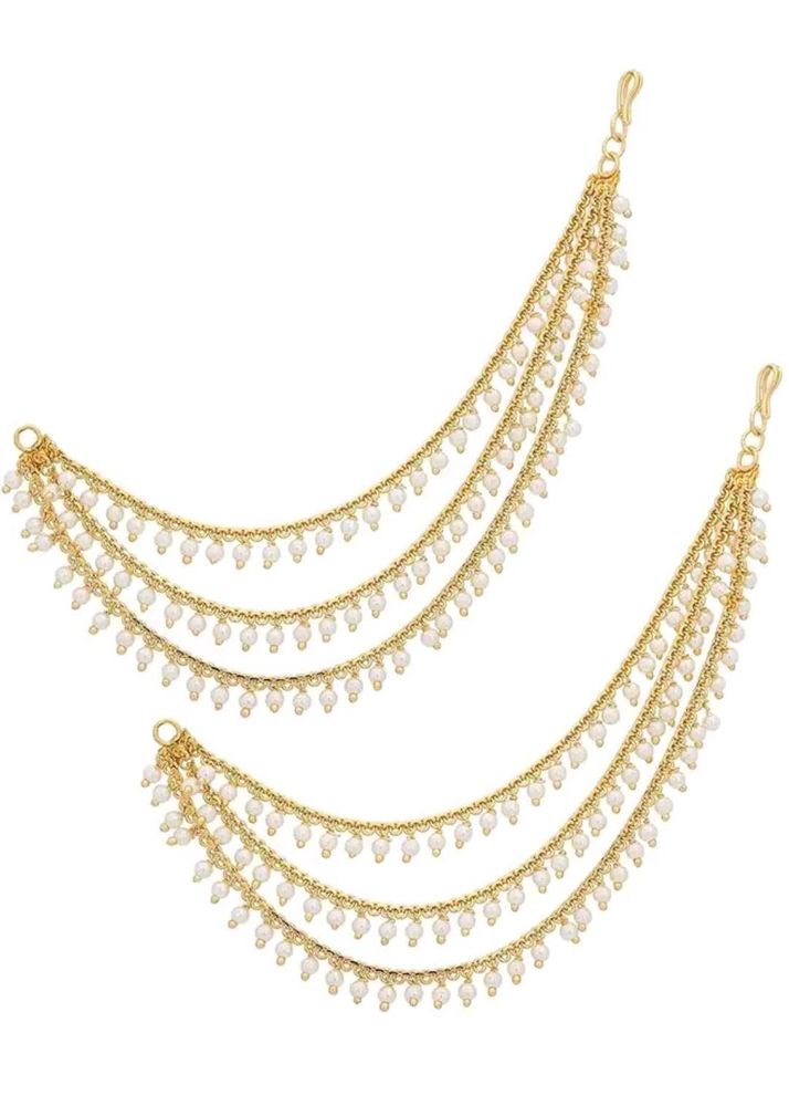 Pearl &amp; Gold Ear Chain