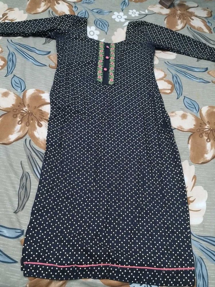 Polka Dot Cotton Kurti