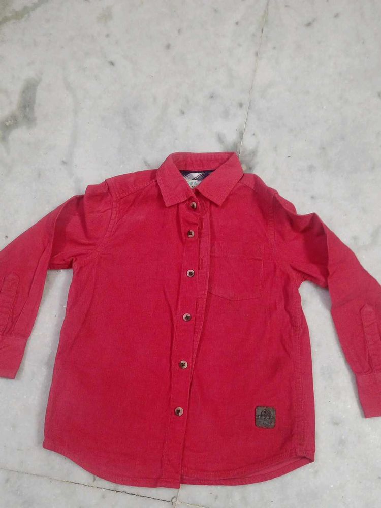 Red Button-Down Shirt