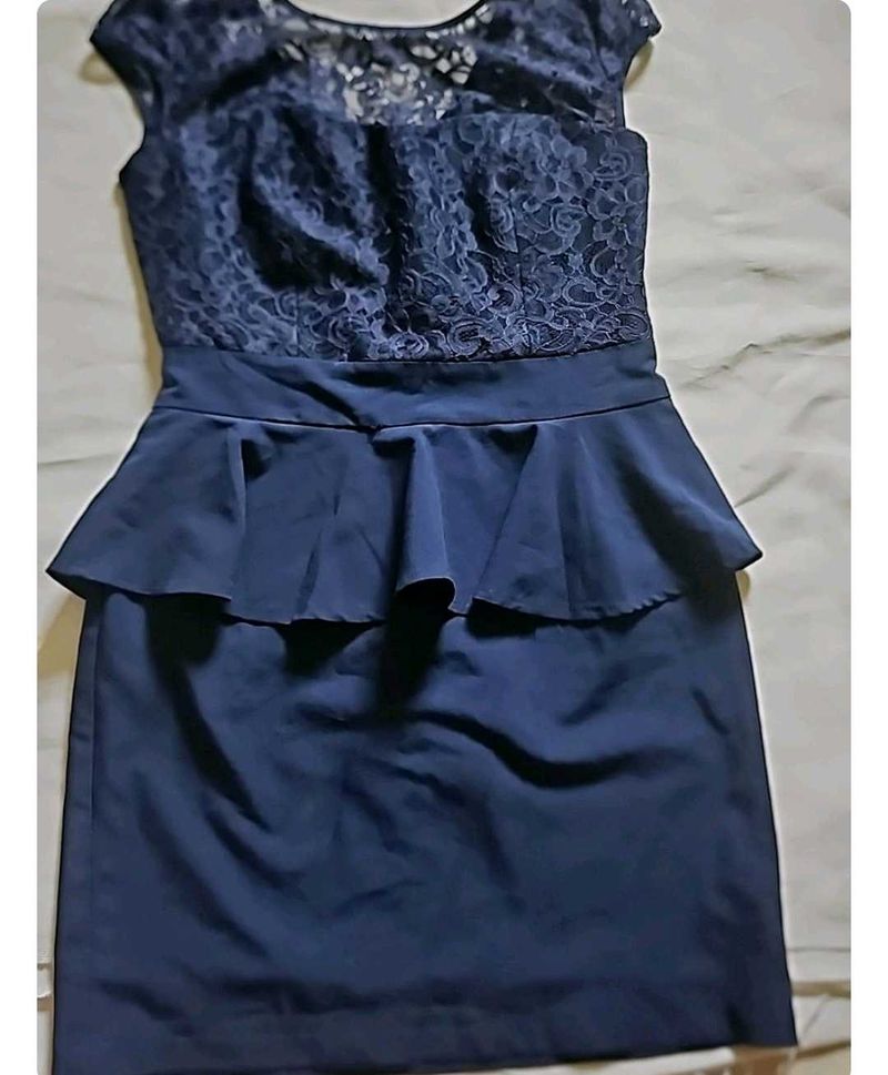 Navy Blue Pelpum Dress