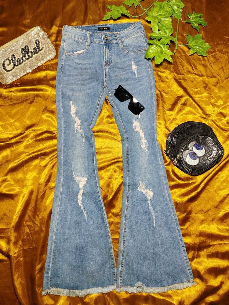 Distressed Flare Jeans