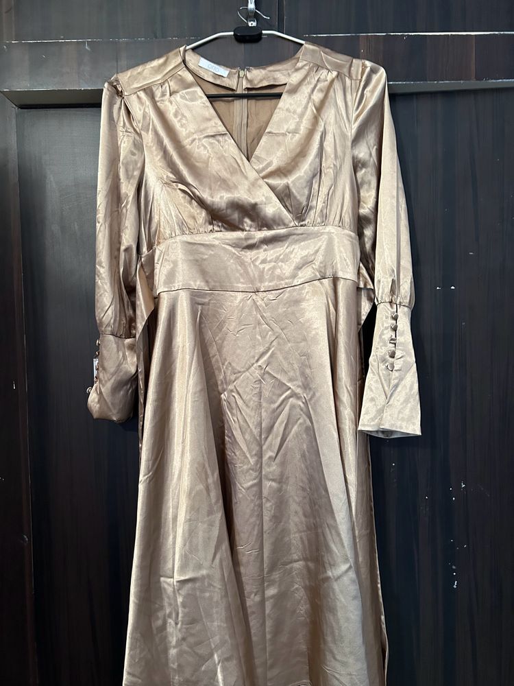 Champagne Colour Cocktail Night Gown Branded