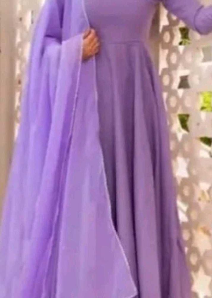 Elegant Purple Anarkali Suit coll me free delivery