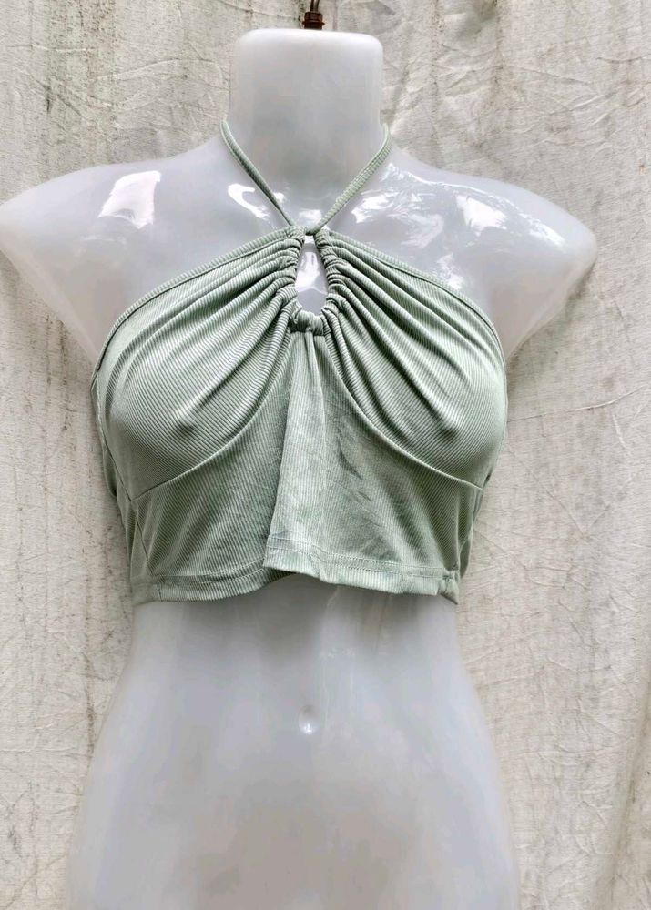 43108. Sage Green Halter Top
