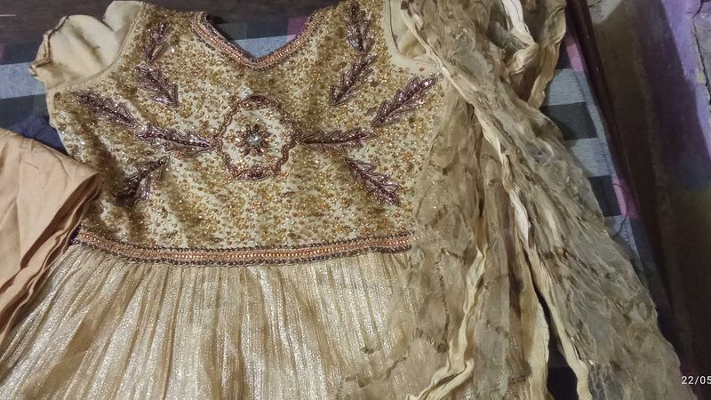 Beautiful Cream Fancy Party Kurta Set