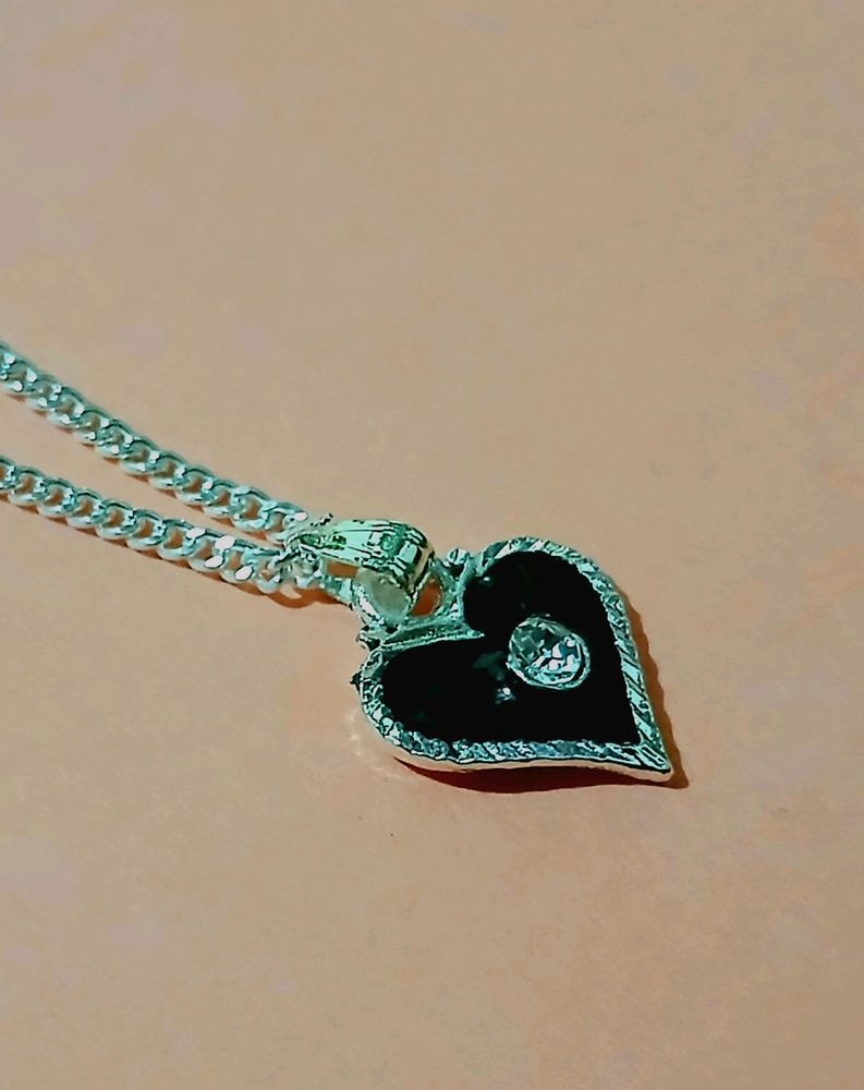 Silver Chain With Heart Charm Attached 💓