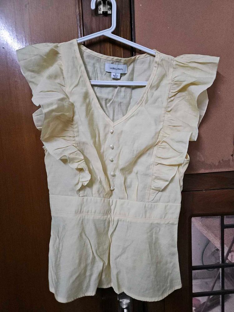 Cute Lemon Ruffled Top