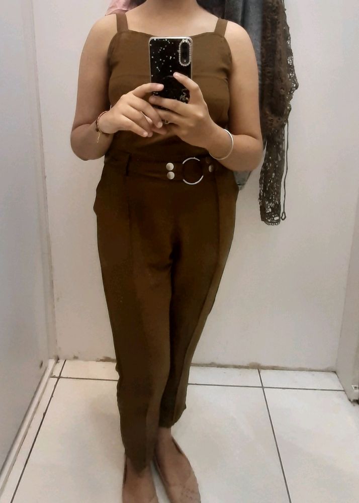 Step Sleeve Jumpsuit With Crochet Jacket.