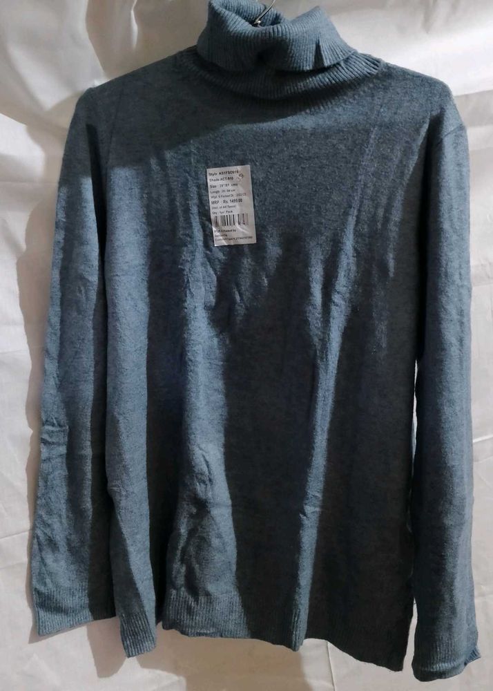 Blue Turtleneck Sweater