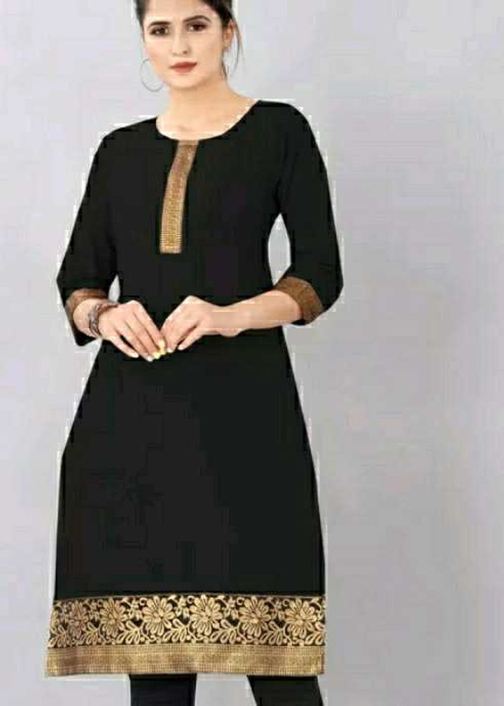 NEW Black Pattu Kurti and Legging