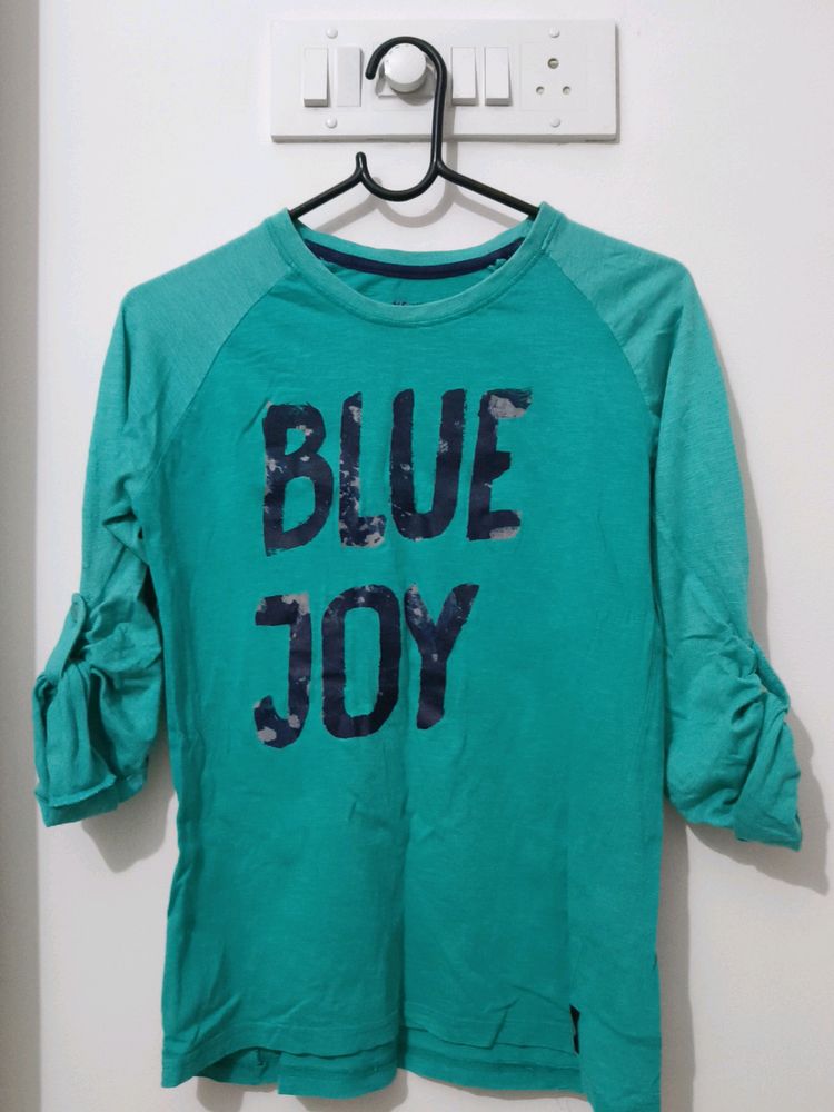 Blue Casual Wear Tshirt