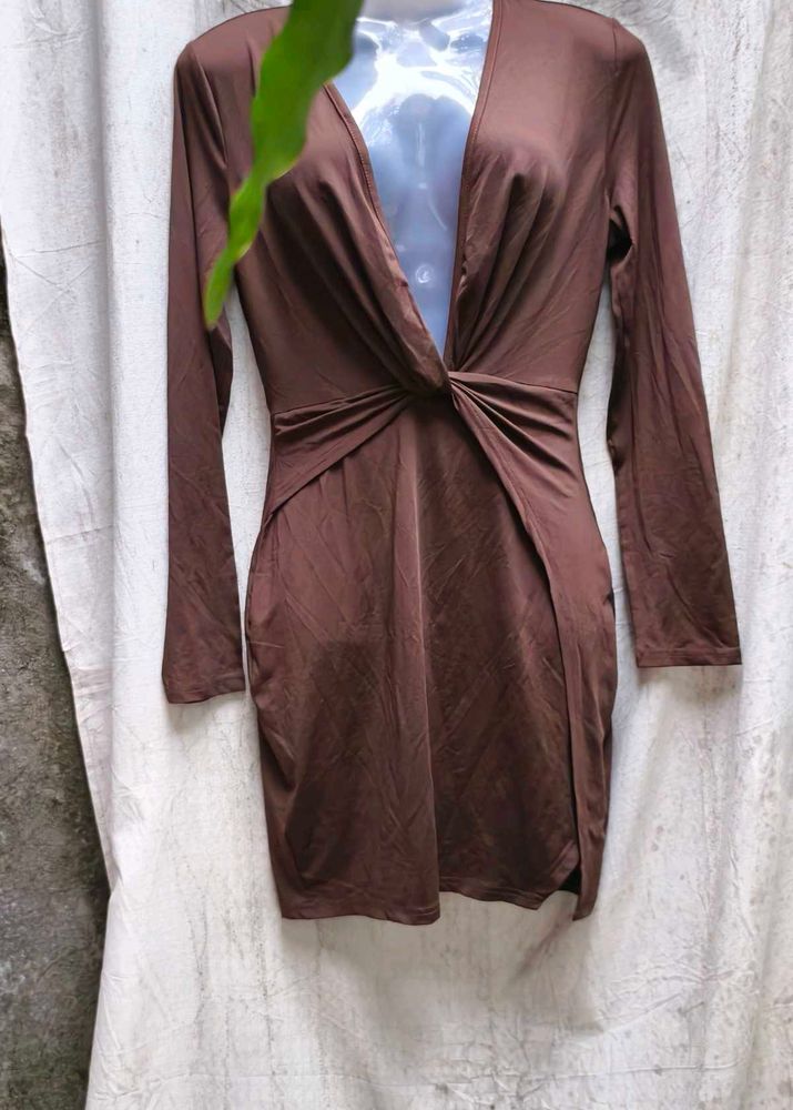 30318. Brown Mini Dress