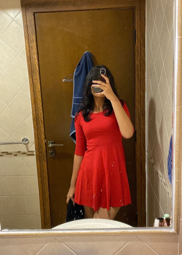 Red Fit &amp; Flare Skater Dress