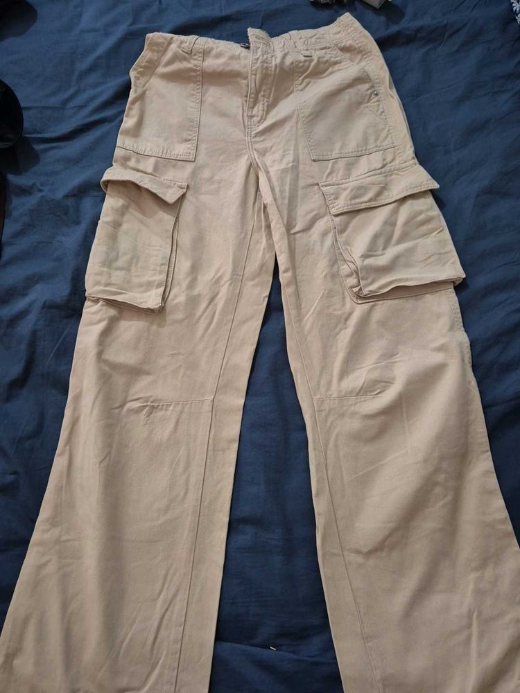 Beige Cargo Pants