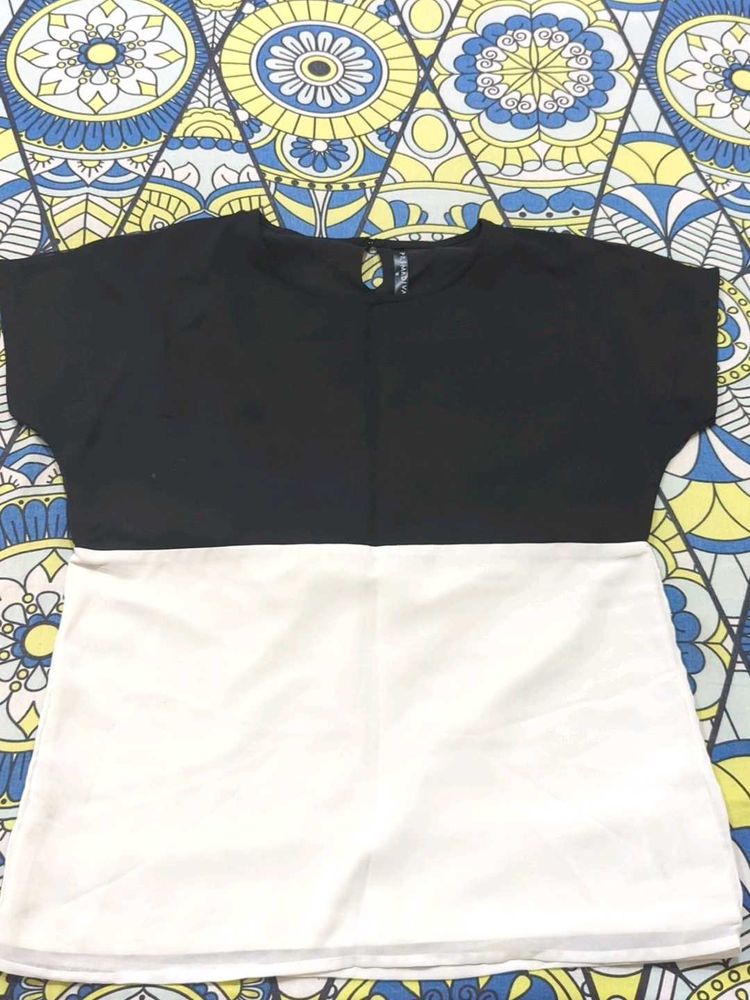 Black And White Casual Top