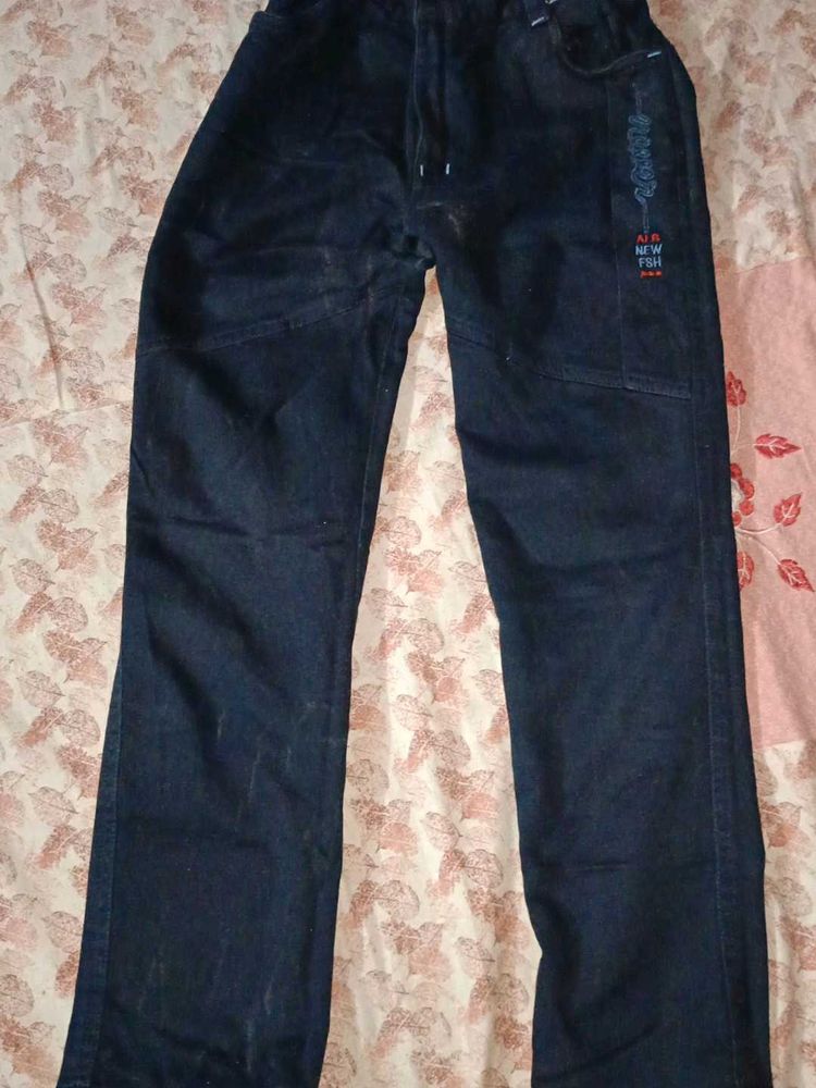 Dark Wash Cotton Jeans