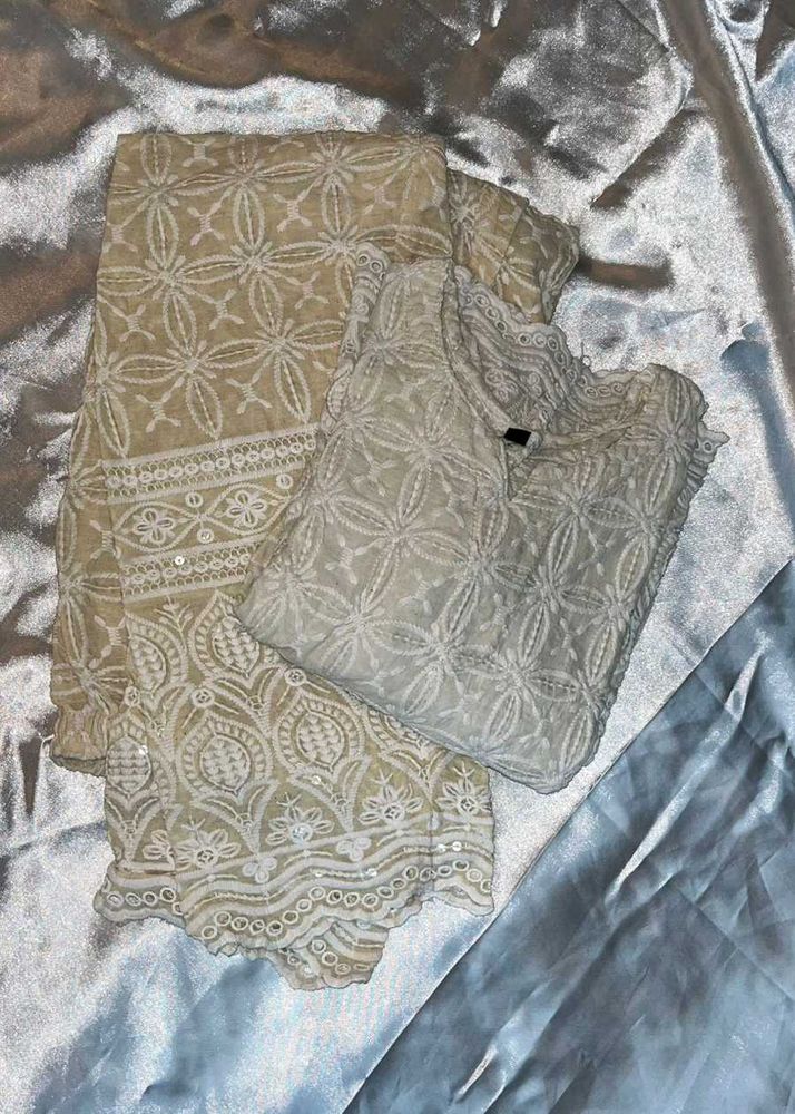 Lucknow Chikkankari Kurta Set