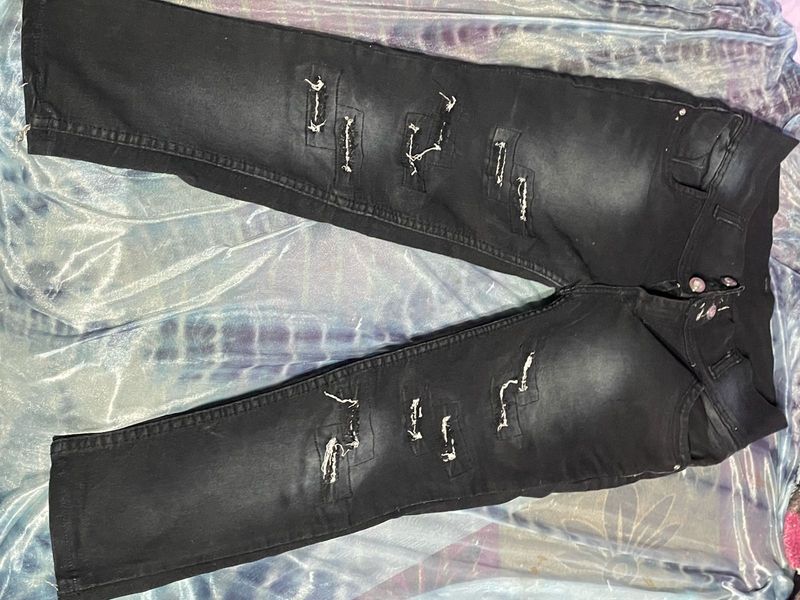 Distressed Black Jeans