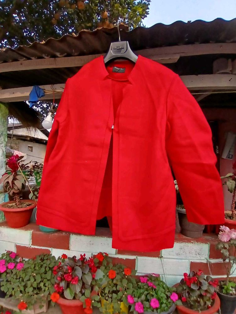 Stylish Red Overcoat