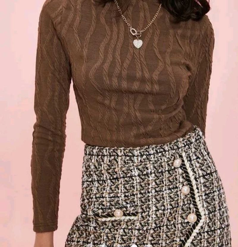 Textured Brown Top from SAVANA(STEAL DEAL!!💖)