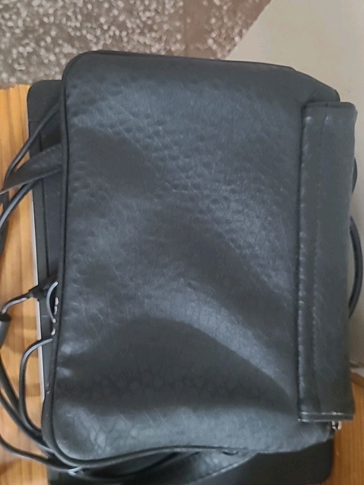 Black Sling Bag, With 3 Zips Working Very Perfect