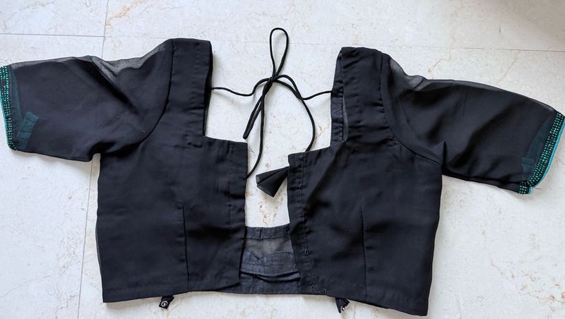 Black Stitched Blouse