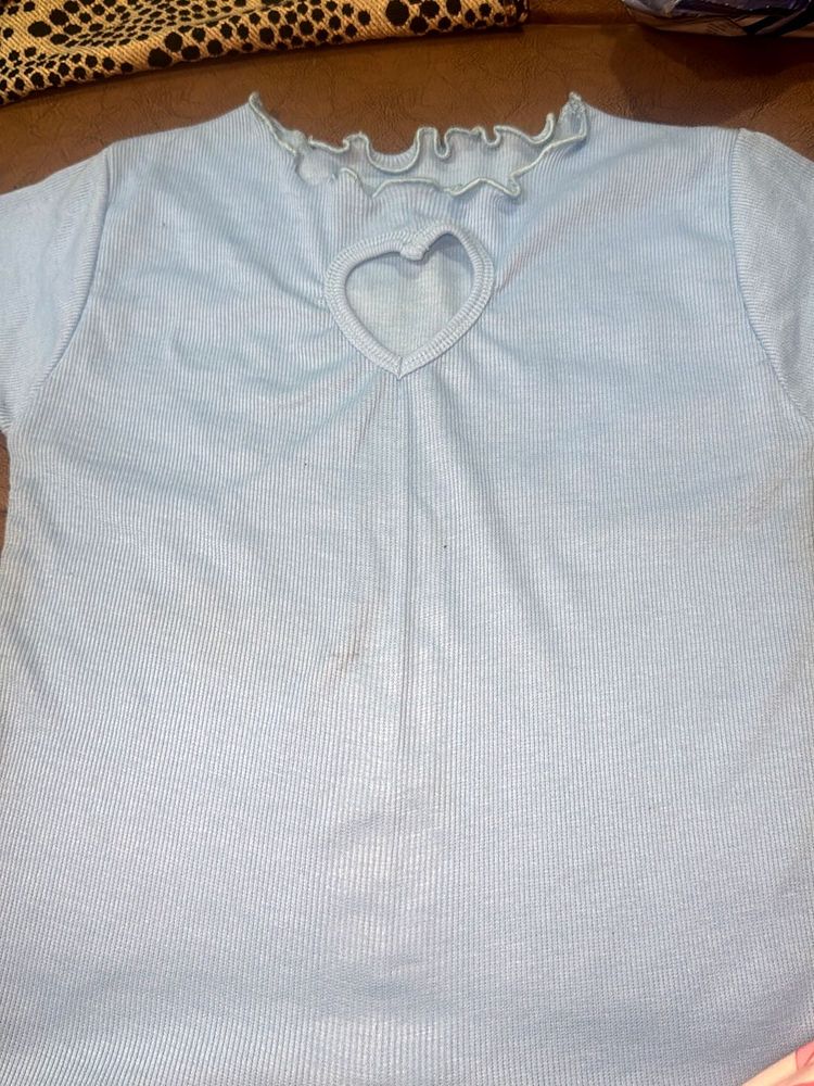 Cute Heart Cutout Top