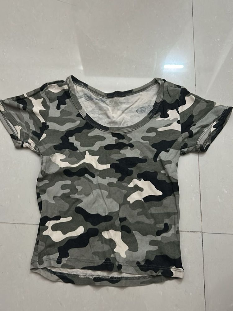 Camouflage Print T-Shirt
