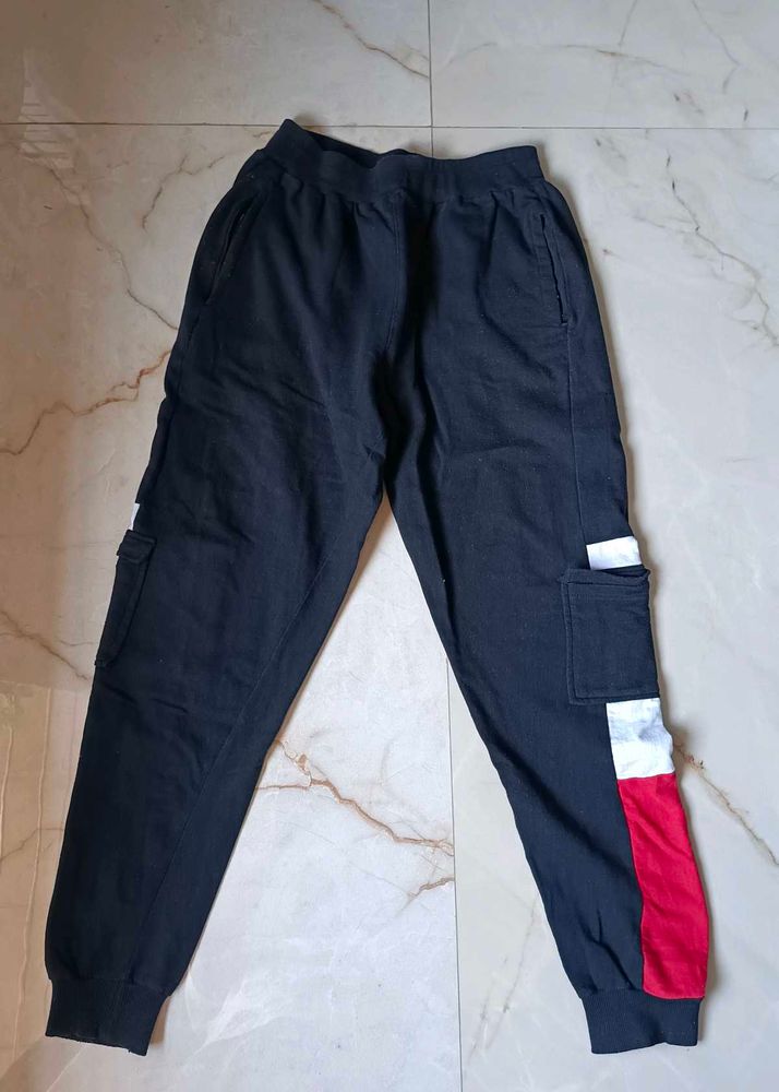 Black Cotton Joggers | 4 Pockets
