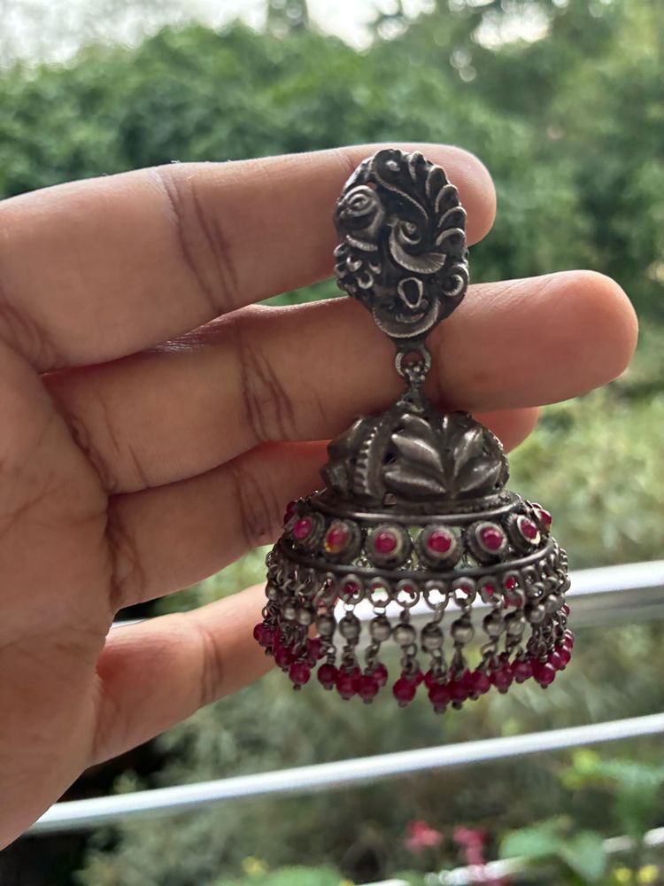 Amrapali Silver Jhumka Earrings
