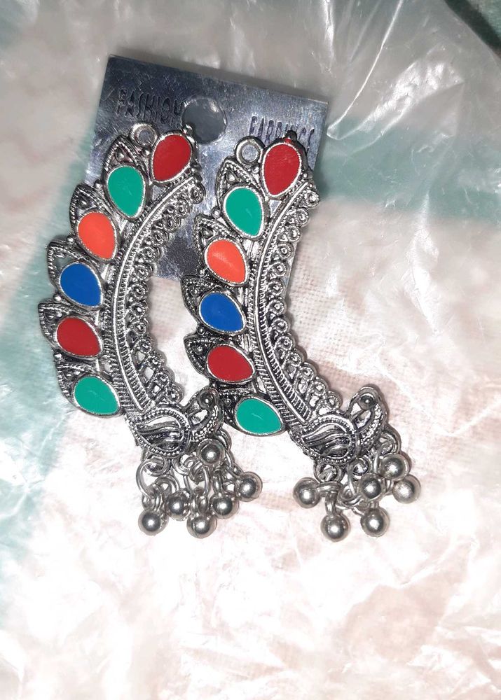 Pretty Oxidized Silver Colour Earings