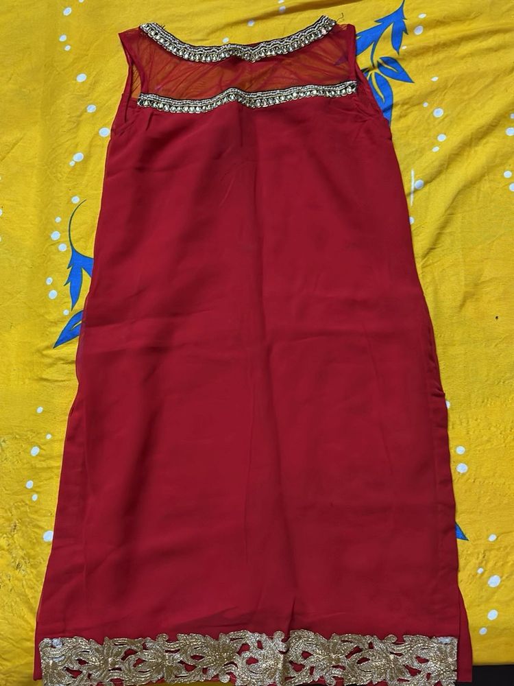 Red &amp; Gold Kurta