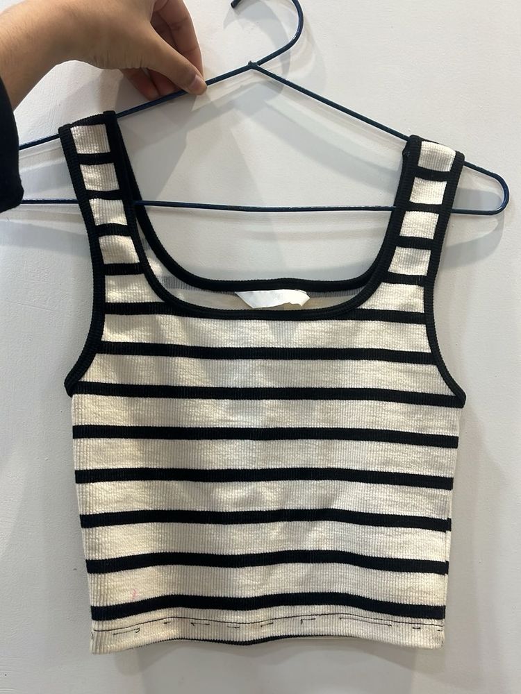 Striped Crop Tank Top