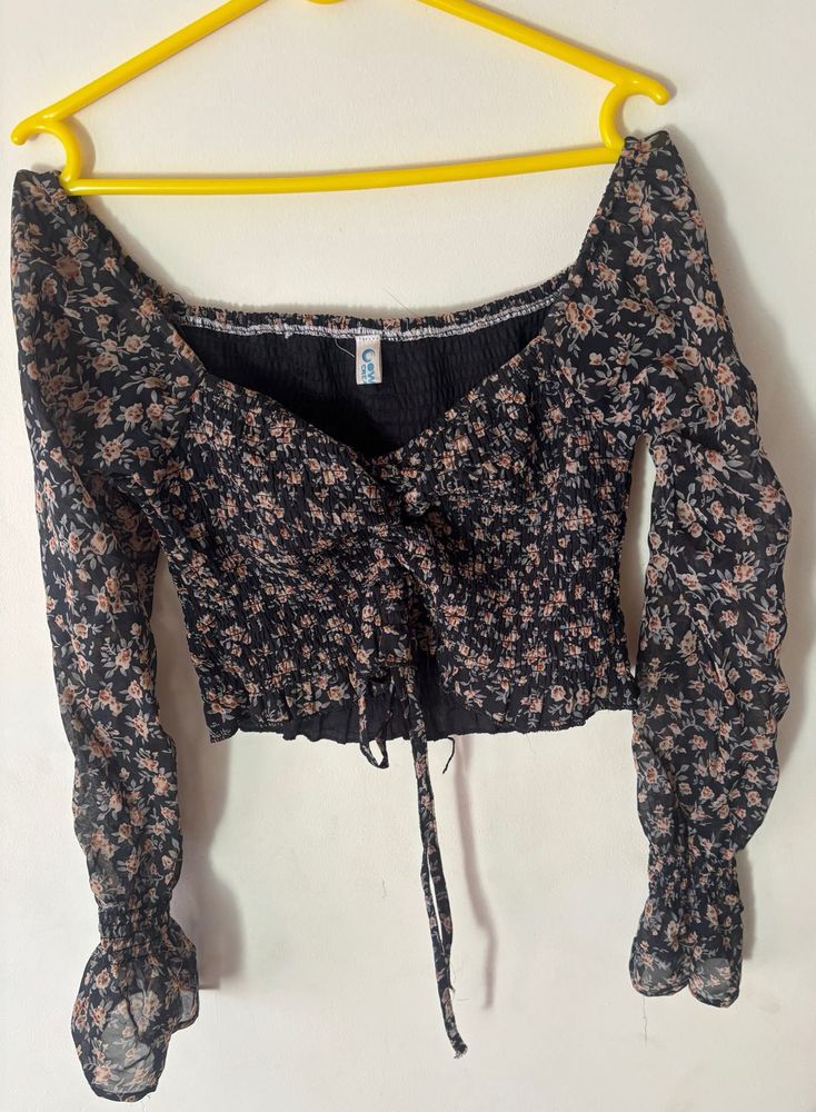 Floral Print Crop Top