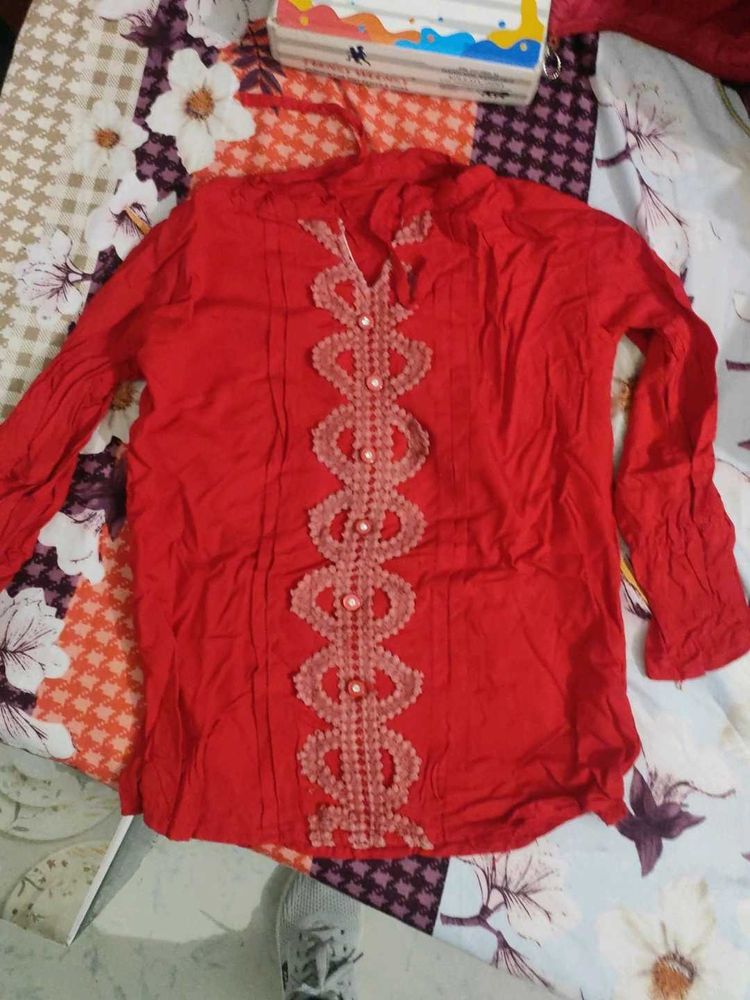 Red Embellished top