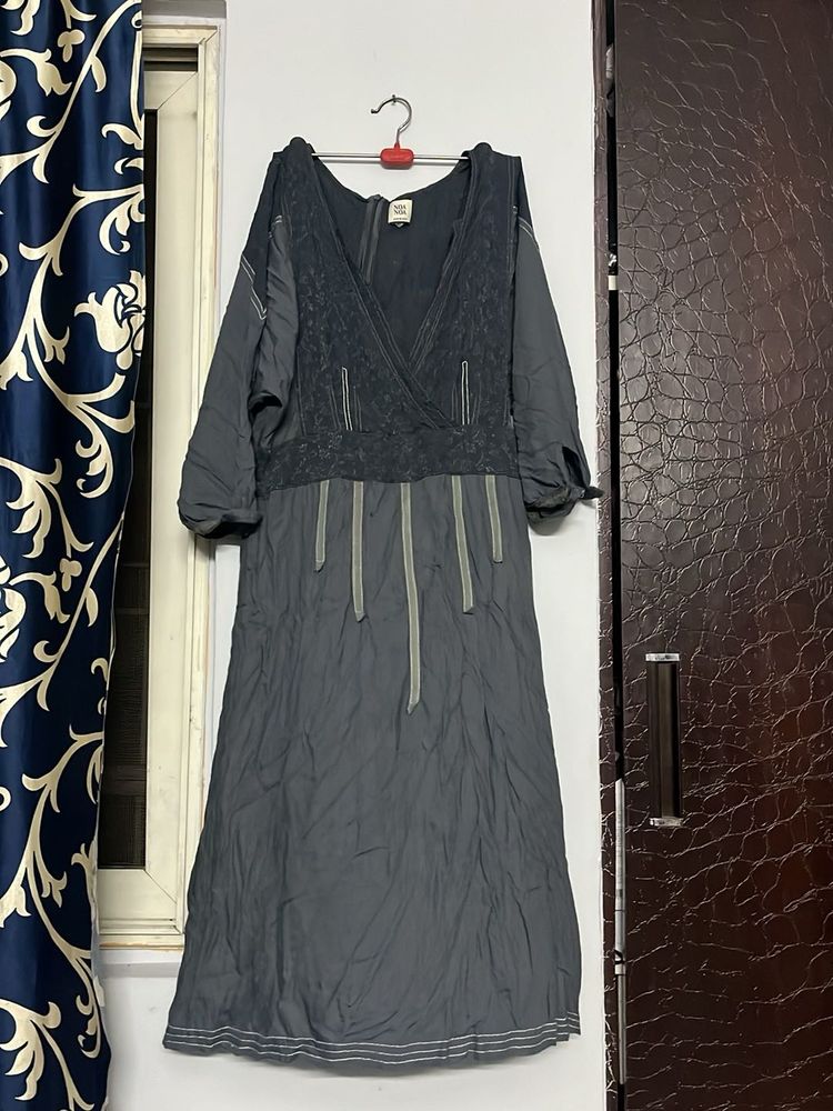 Flowy Grey Midi Dress